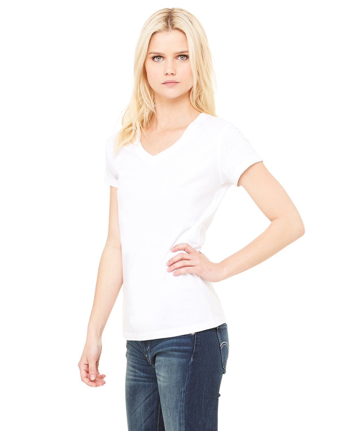 B6005 Bella + Canvas Ladies Jersey Short-Sleeve V-Neck T-Shirt - Siide Image