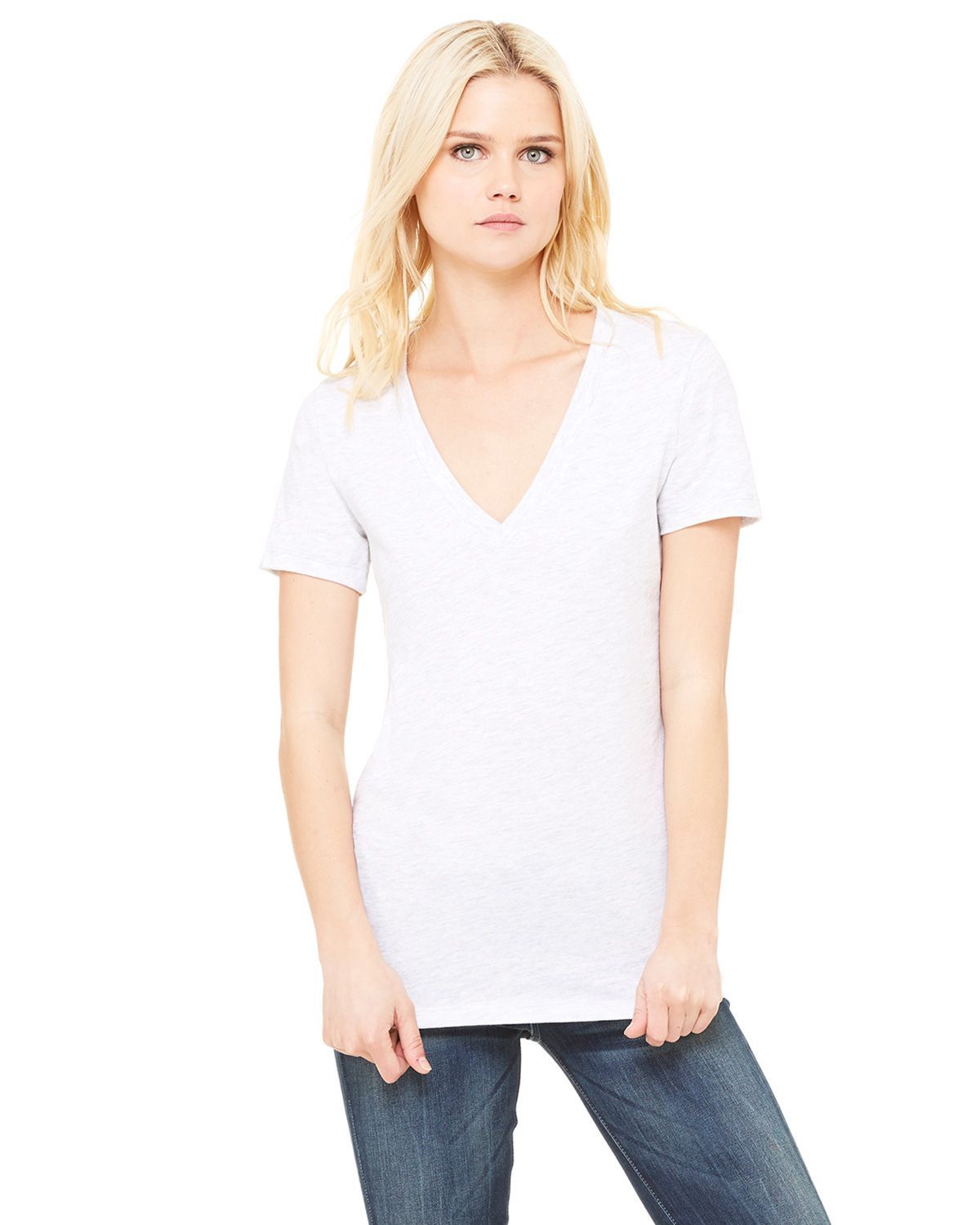 B6035 Bella + Canvas Ladies Jersey Short-Sleeve Deep V-Neck T-Shirt B6035 Bella + Canvas Ladies Jersey Short-Sleeve Deep V-Neck T-Shirt