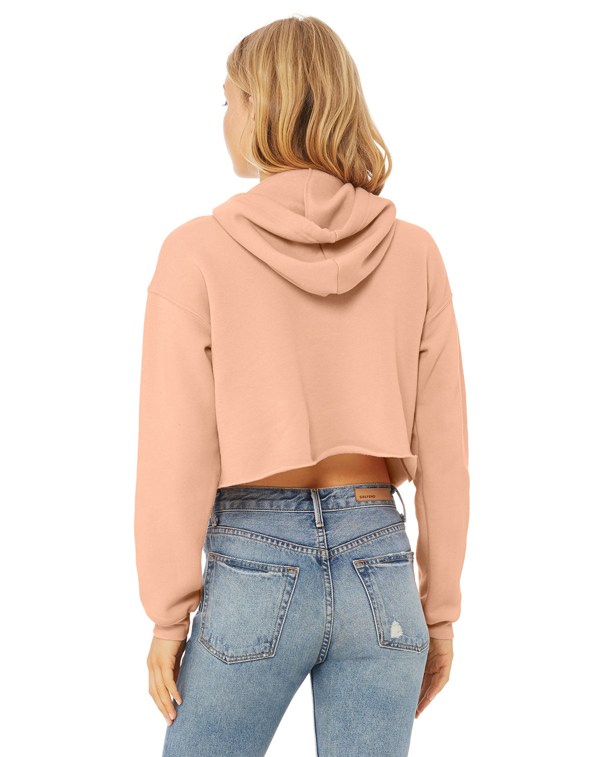 B7502 Bella + Canvas Ladies Cropped Fleece Hoodie - Back Image