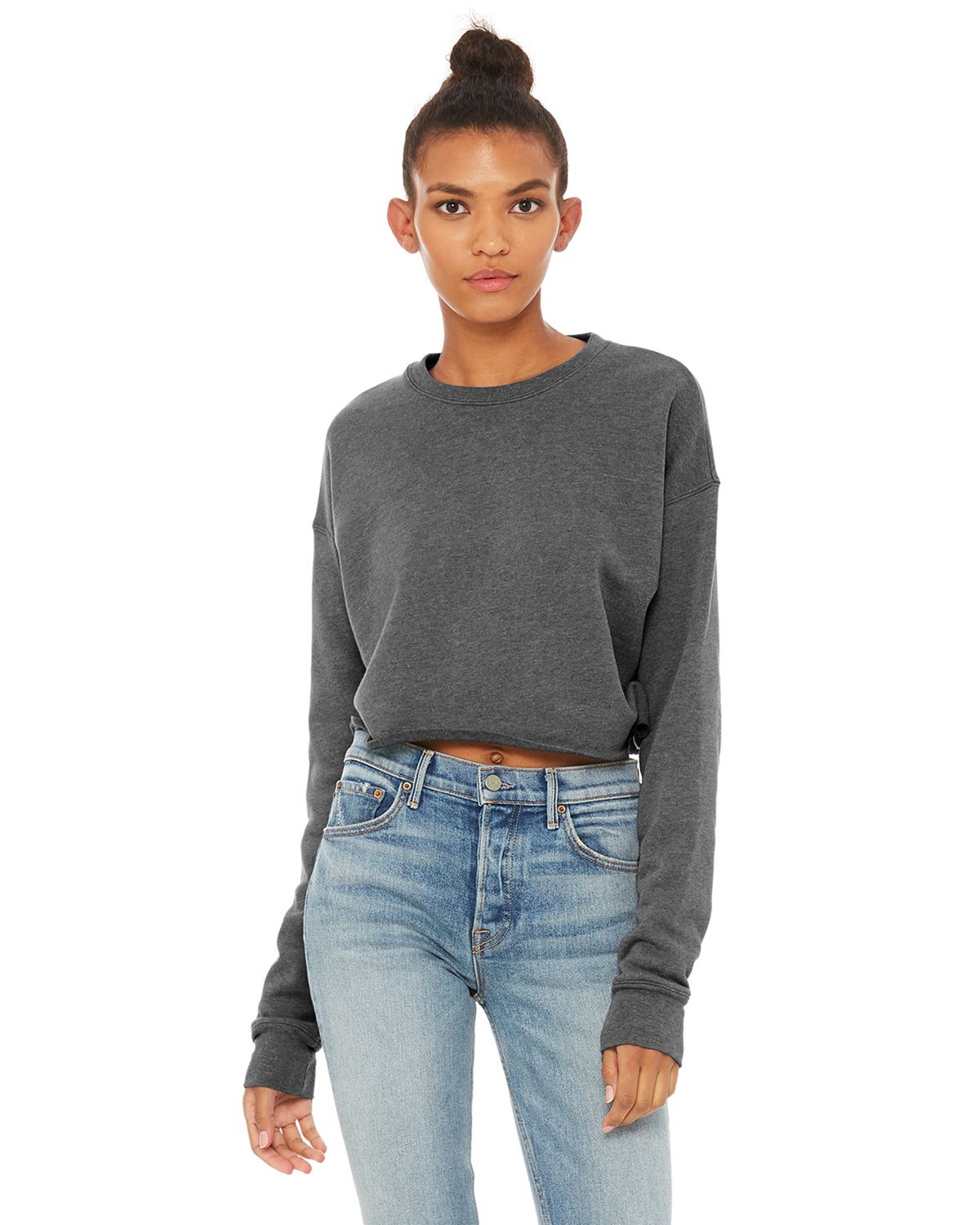 B7503 Bella + Canvas Ladies Cropped Fleece Crew