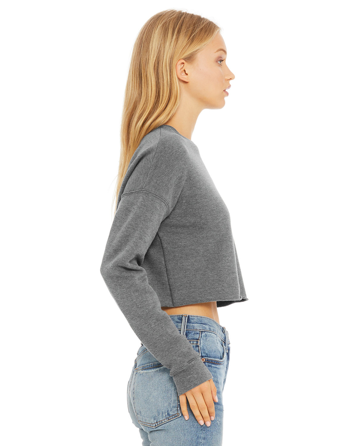 B7503 Bella + Canvas Ladies Cropped Fleece Crew - Siide Image