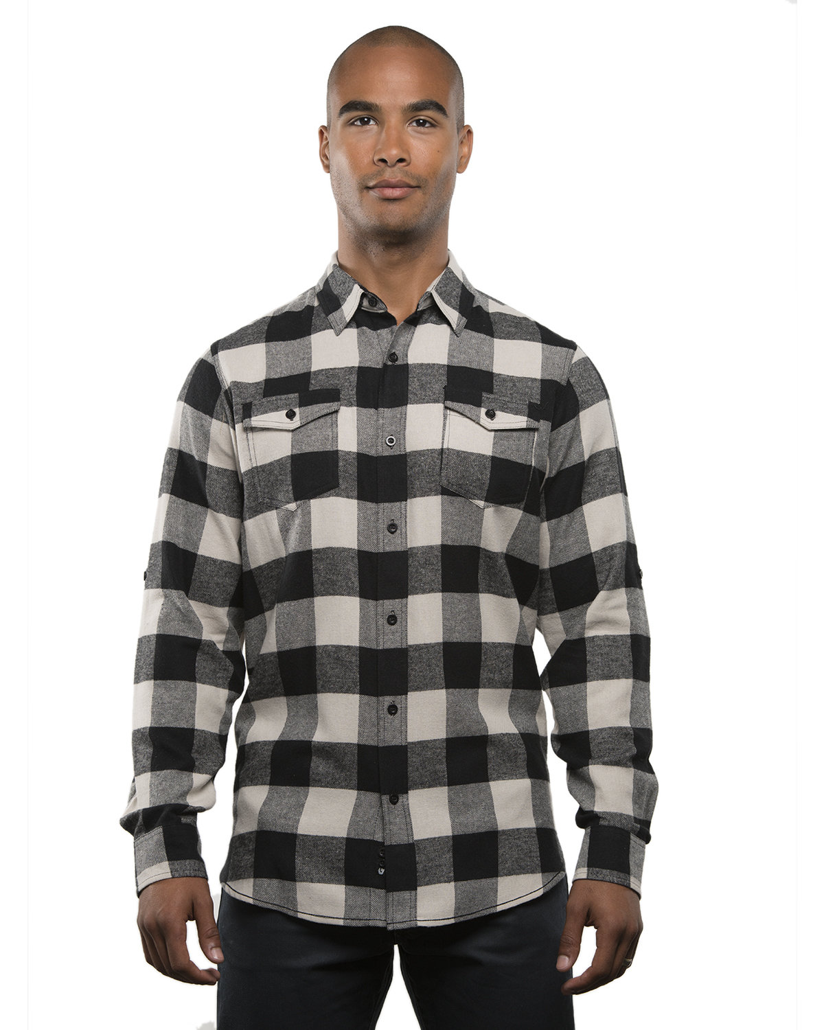 B8210 Burnside Mens Plaid Flannel Shirt