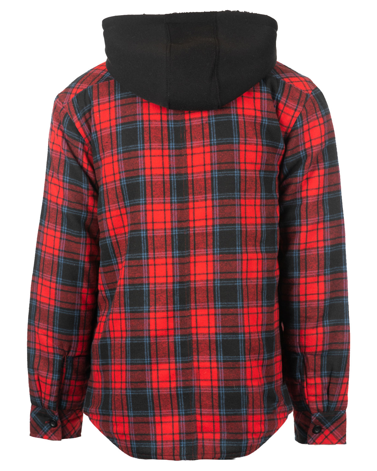 B8620 Burnside Mens Hooded Flannel Jacket - Back Image
