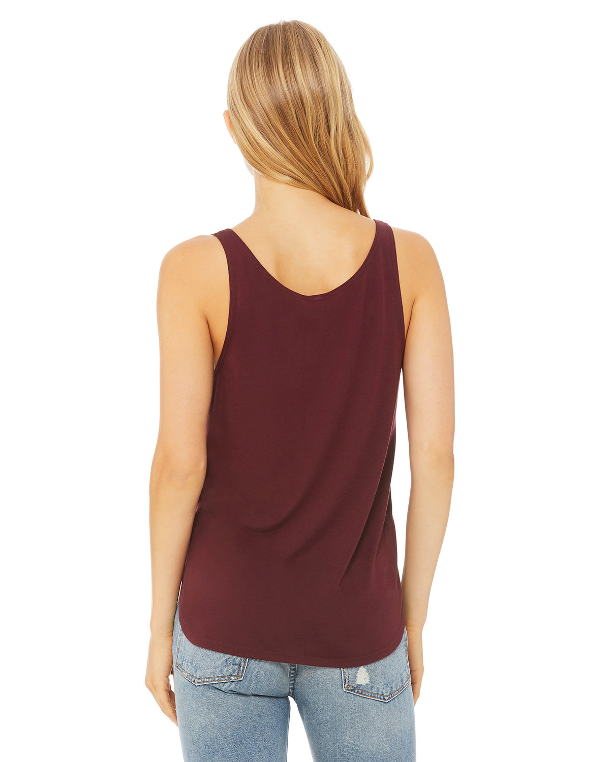 B8802 Bella + Canvas Ladies Flowy Side Slit Tank - Back Image