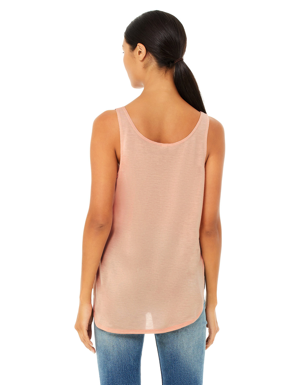 B8802 Bella + Canvas Ladies Flowy Side Slit Tank - Back Image