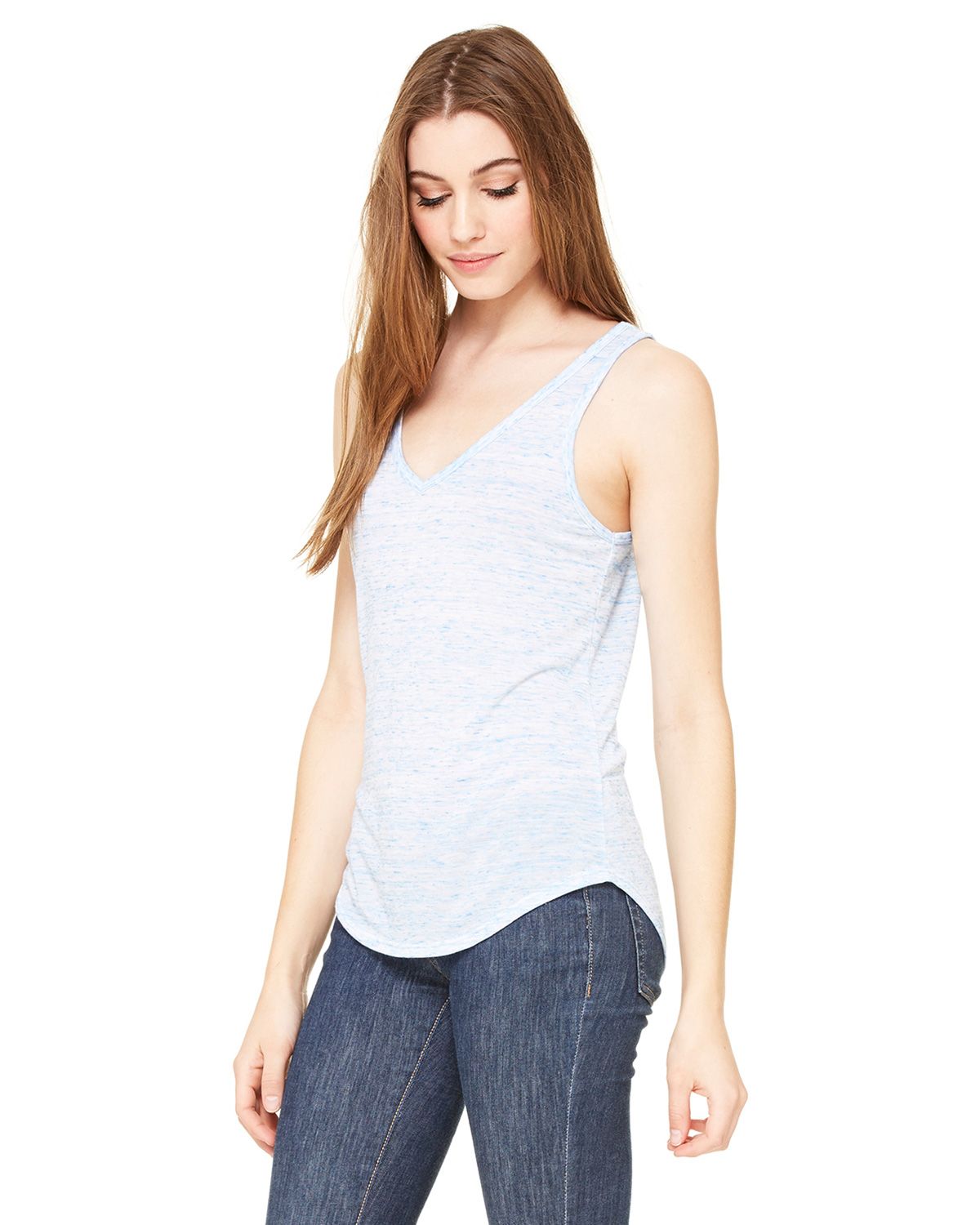 B8805 Bella + Canvas Ladies Flowy V-Neck Tank B8805 Bella + Canvas Ladies Flowy V-Neck Tank - Siide Image