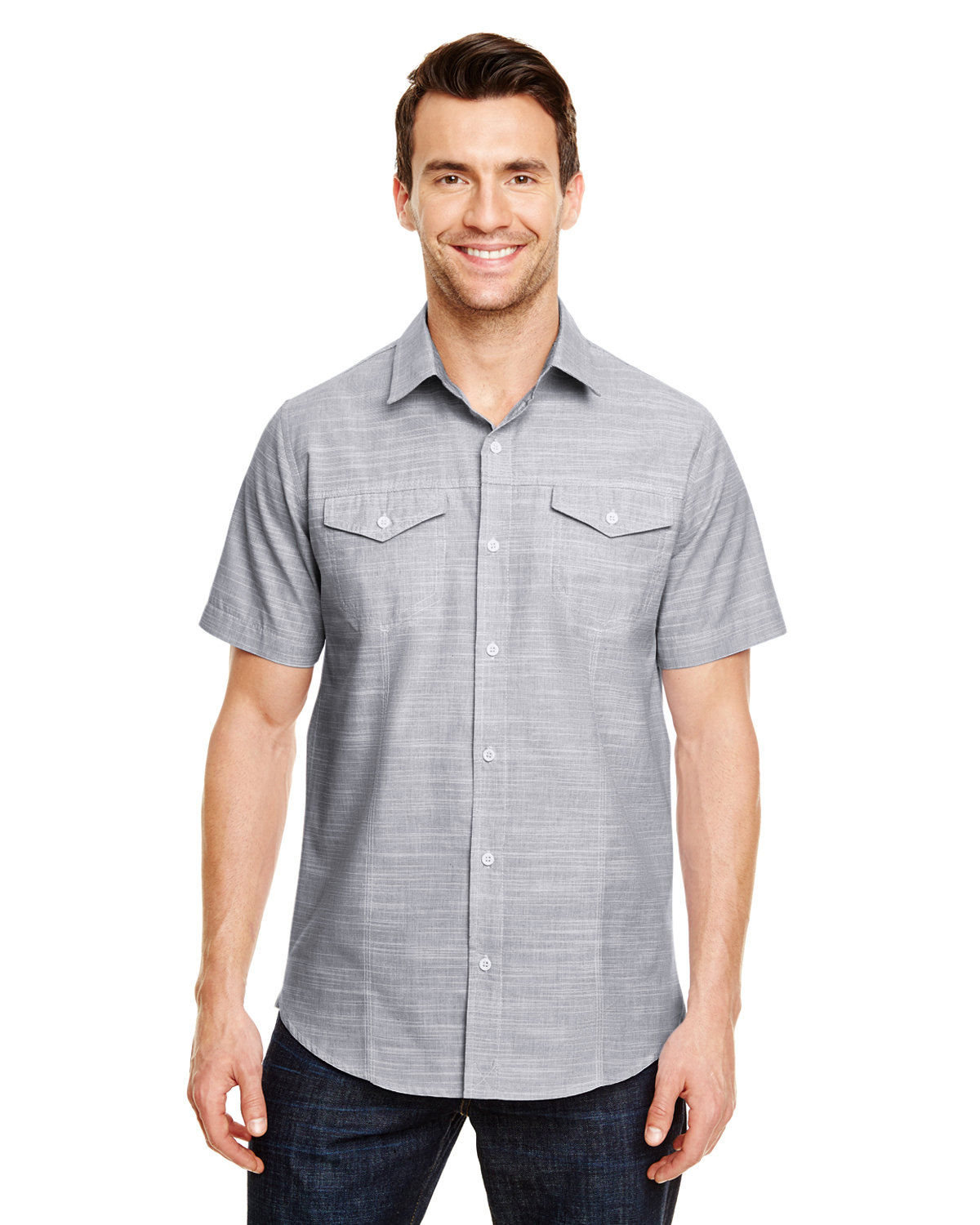 B9247 Burnside Mens Textured Woven Shirt