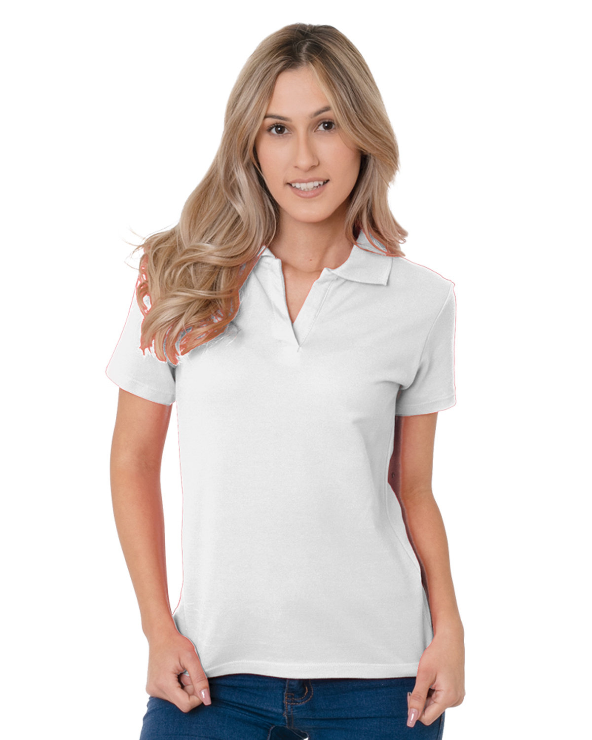 BA1050 Bayside Juniors 6.2 oz., 100% Cotton V-Neck Polo BA1050 Bayside Juniors 6.2 oz., 100% Cotton V-Neck Polo