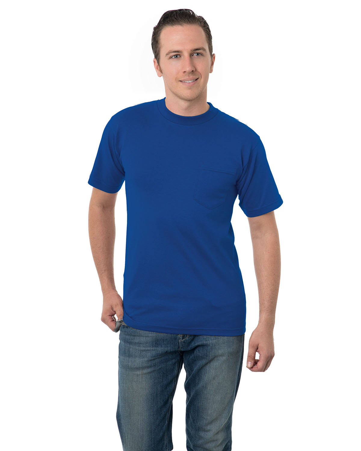 BA3015 Bayside Adult 6.1 oz., Cotton Pocket T-Shirt