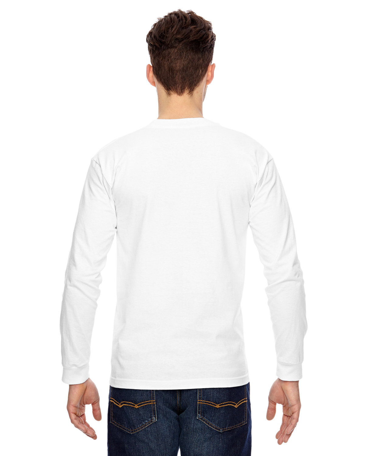 BA6100 Bayside Adult 6.1 oz., 100% Cotton Long Sleeve T-Shirt - Back Image