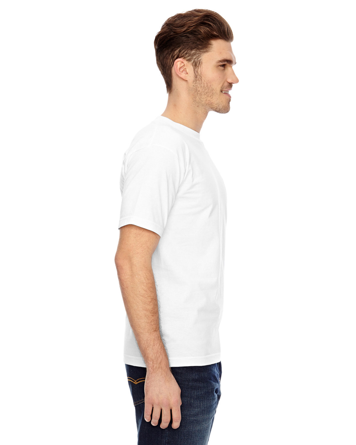 BA7100 Bayside Adult 6.1 oz., 100% Cotton Pocket T-Shirt - Siide Image