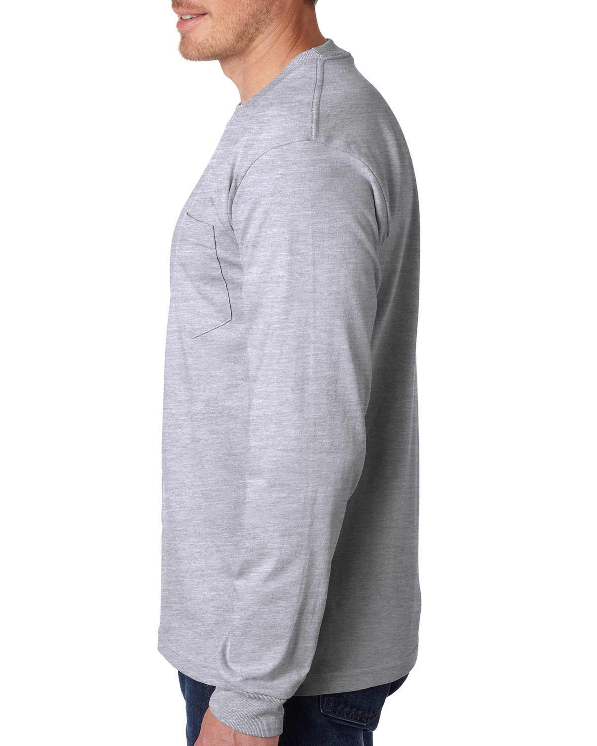 BA8100 Bayside Adult 6.1 oz., 100% Cotton Long Sleeve Pocket T-Shirt BA8100 Bayside Adult 6.1 oz., 100% Cotton Long Sleeve Pocket T-Shirt - Siide Image