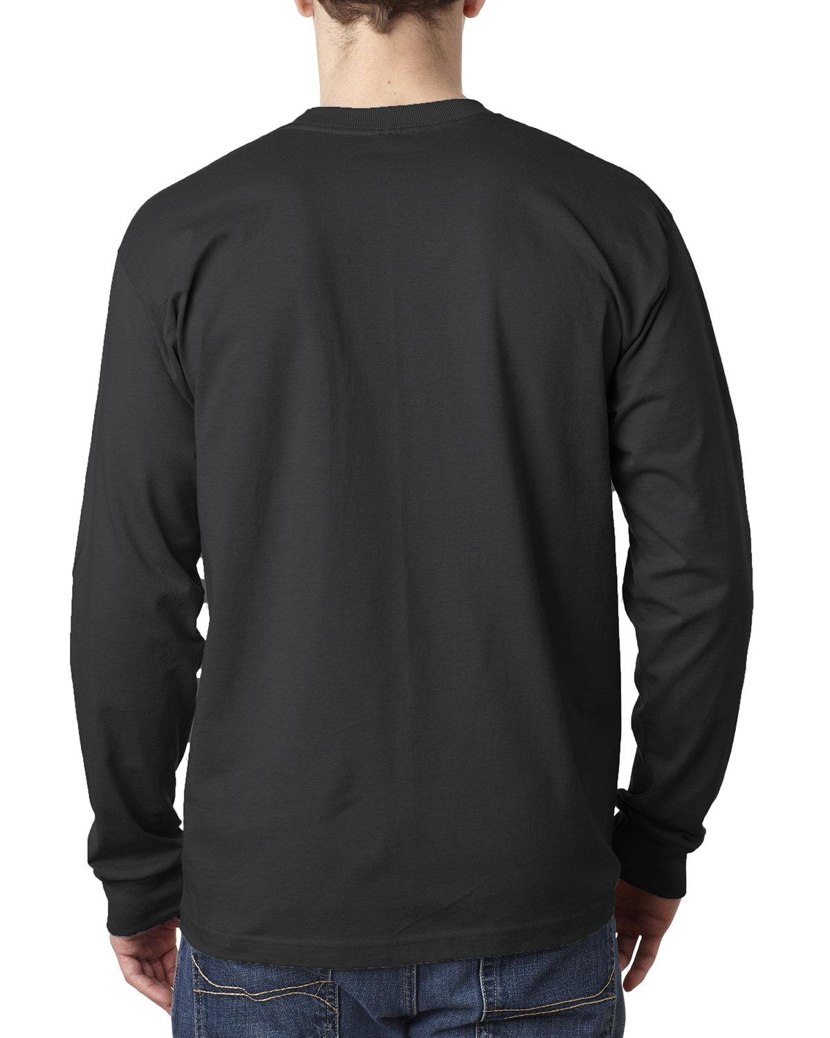 BA8100 Bayside Adult 6.1 oz., 100% Cotton Long Sleeve Pocket T-Shirt - Back Image