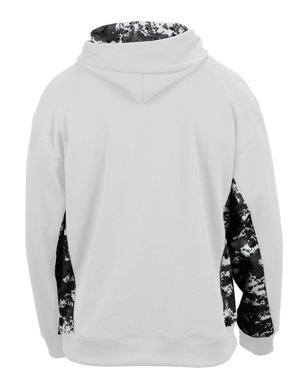 2464 Badger Youth Digital Camo Colorblock Performance Fleece Hooded Sweatshirt - Back Image