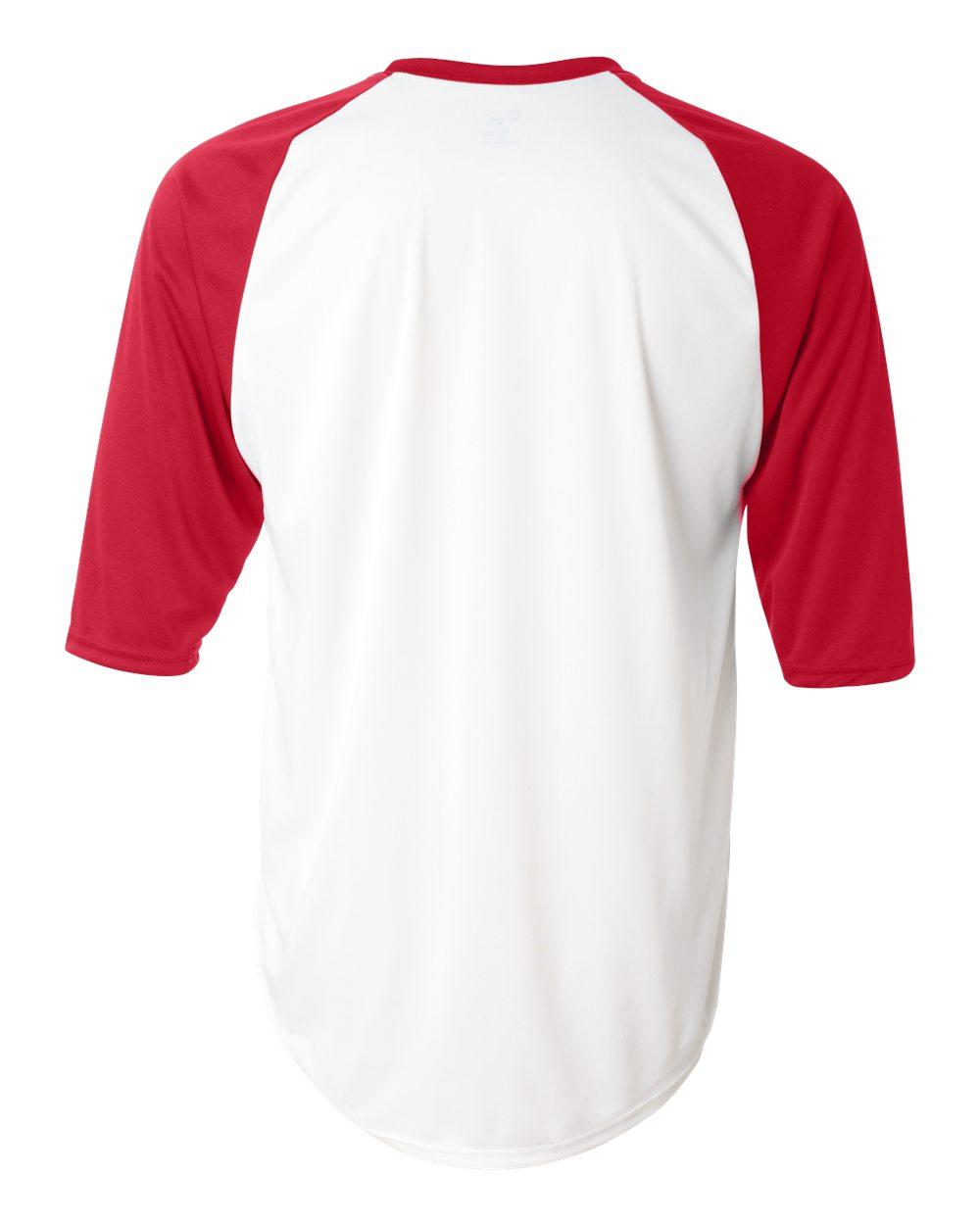 4133 Badger B-Core Three-Quarter Sleeve Baseball T-Shirt - Back Image