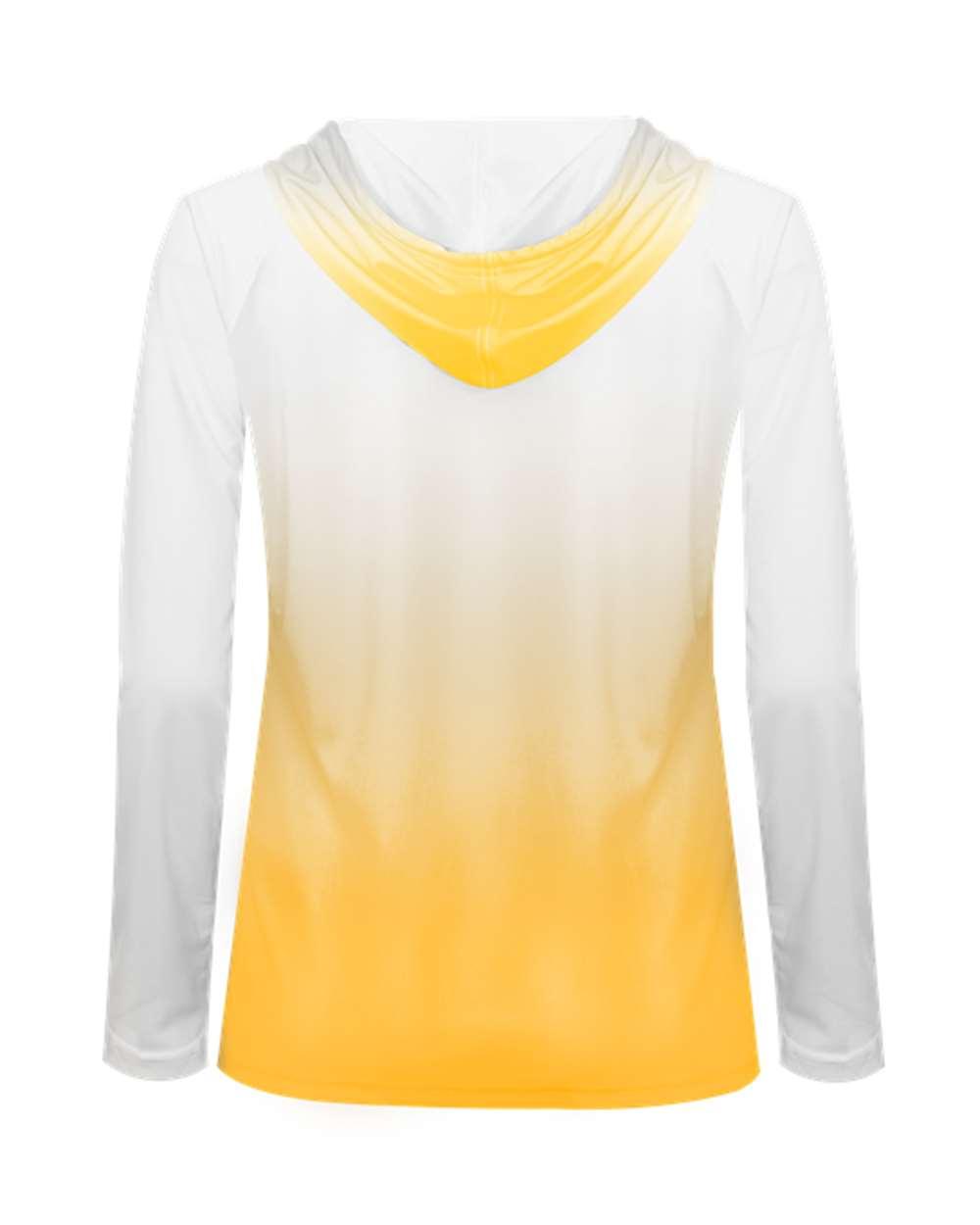 4208 Badger Womens Ombre Long Sleeve Hooded T-Shirt - Back Image