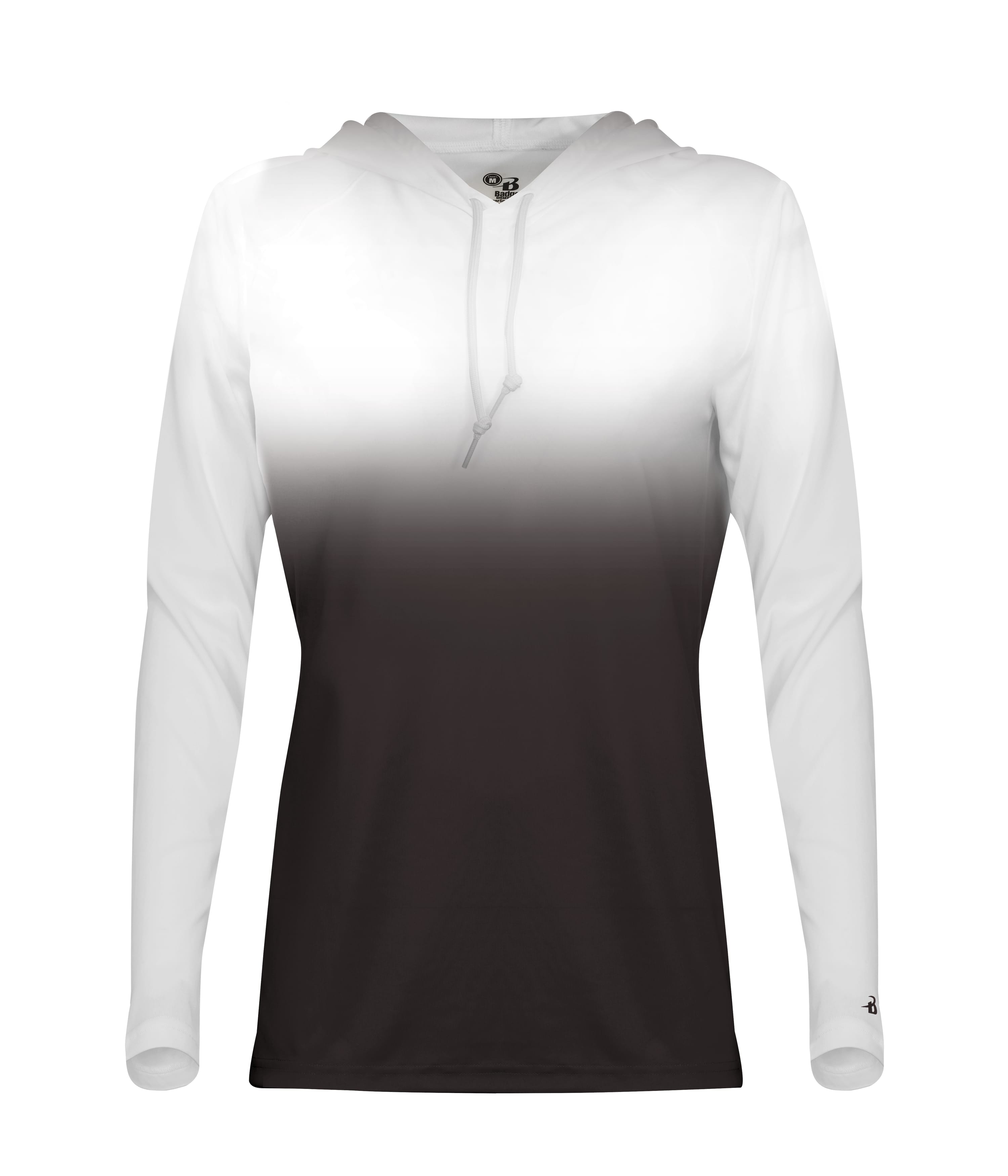 420800 BADGER OMBRE WOMENS HOOD TEE 420800 BADGER OMBRE WOMENS HOOD TEE - Back Image