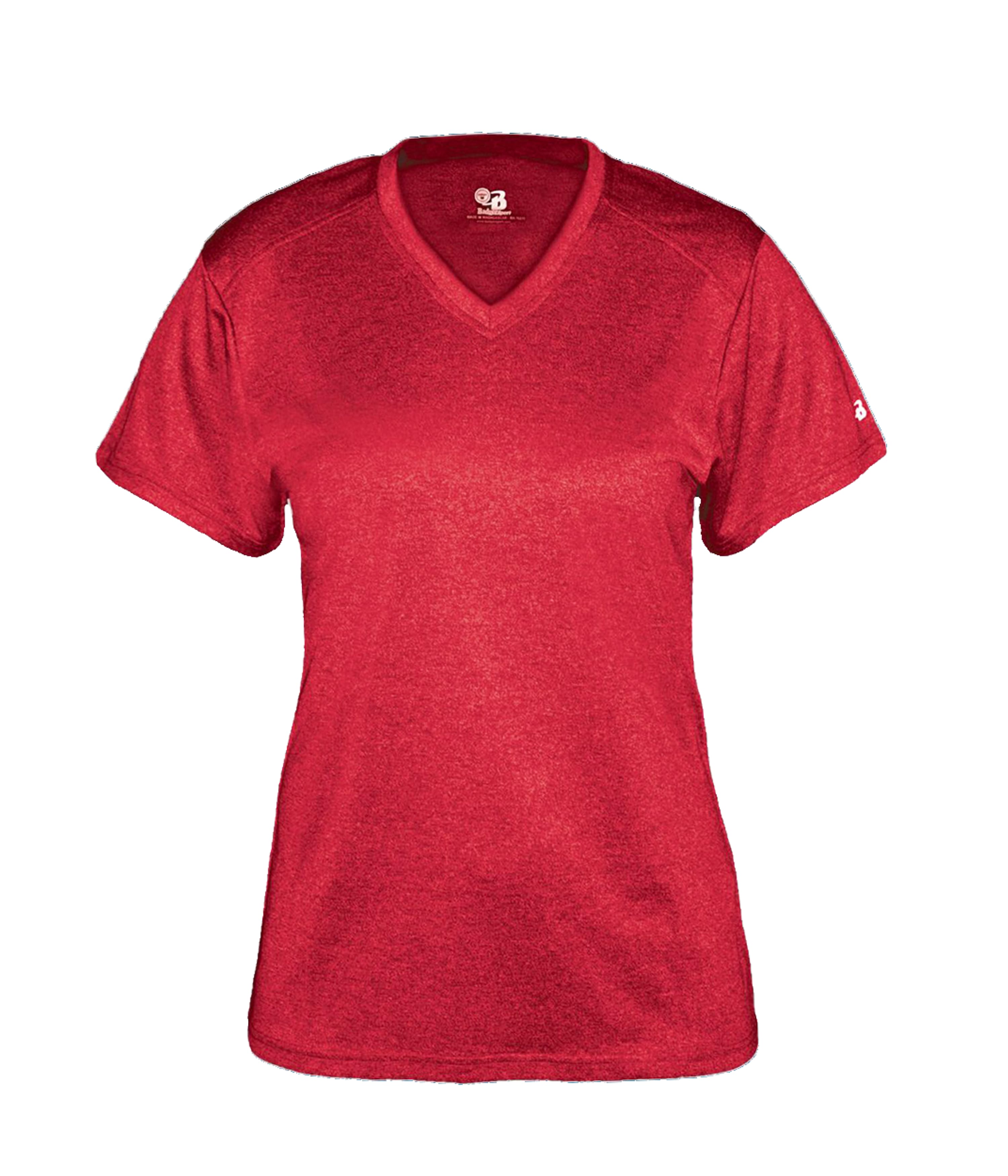 436200 BADGER PRO HEATHER LADIES V-NECK TEE