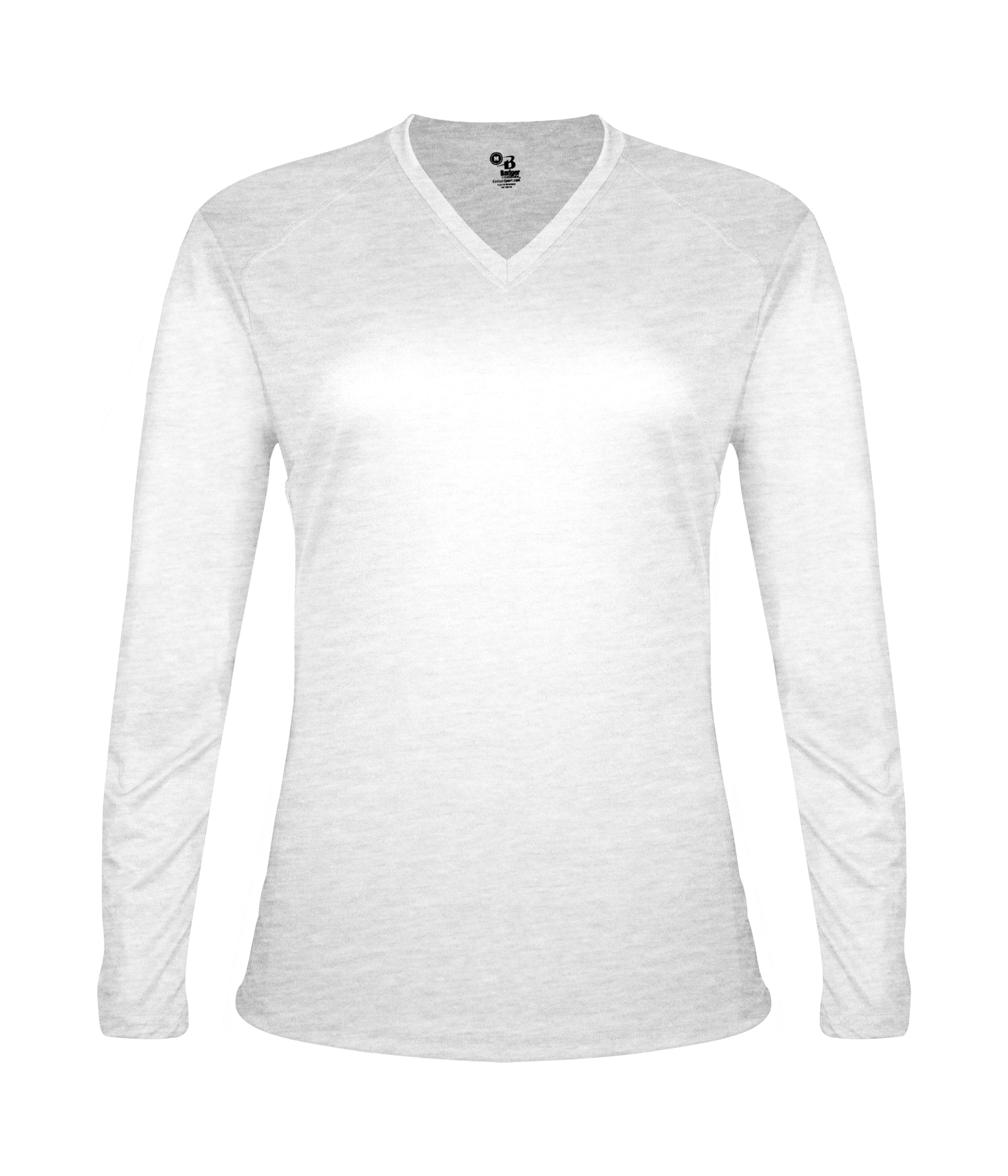496400 BADGER TRI-BLEND LADIES V-NECK L/S T