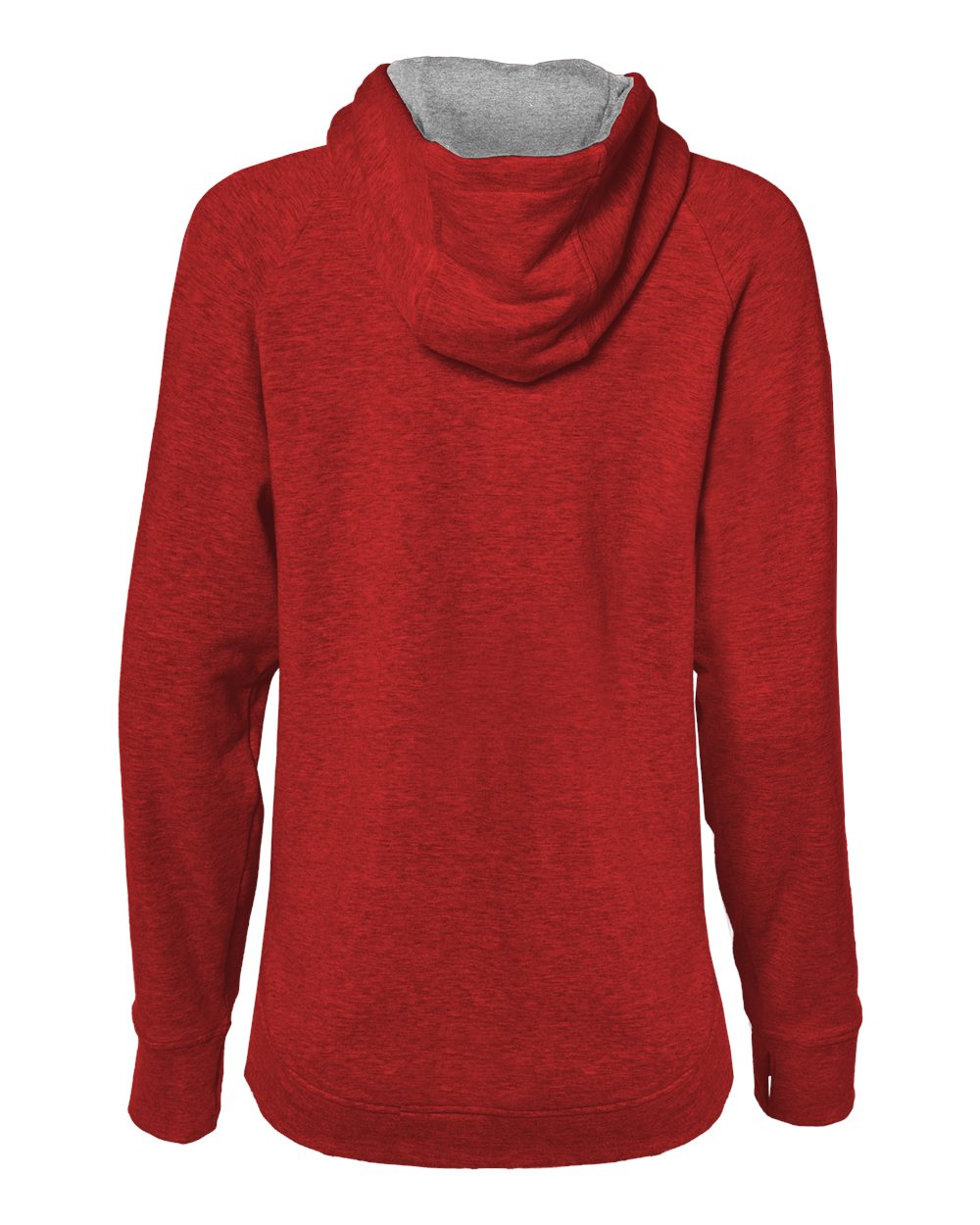 1051 Badger FitFlex Womens French Terry Hooded Quarter-Zip - Back Image