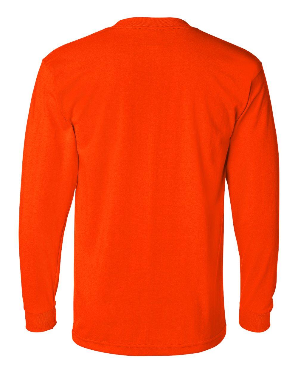 1715 Bayside USA-Made 50/50 Long Sleeve T-Shirt - Back Image