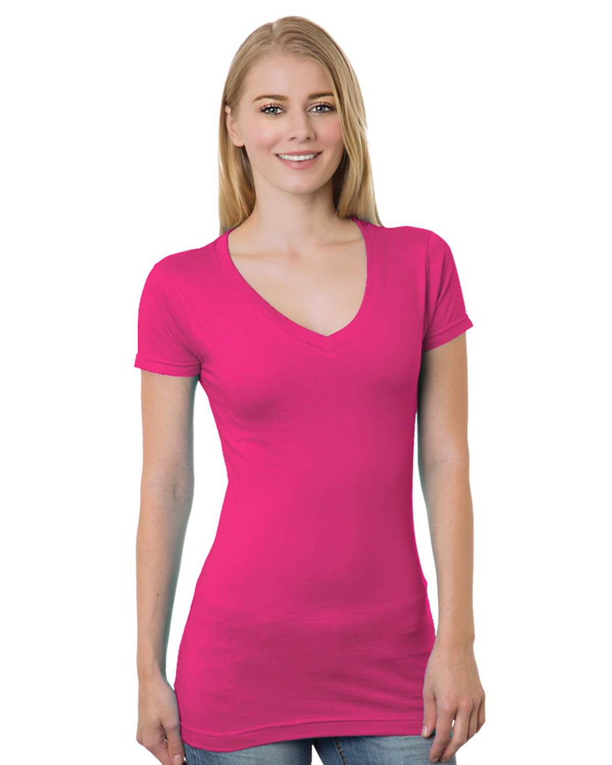3407 Bayside Womens USA-Made V-Neck Tee