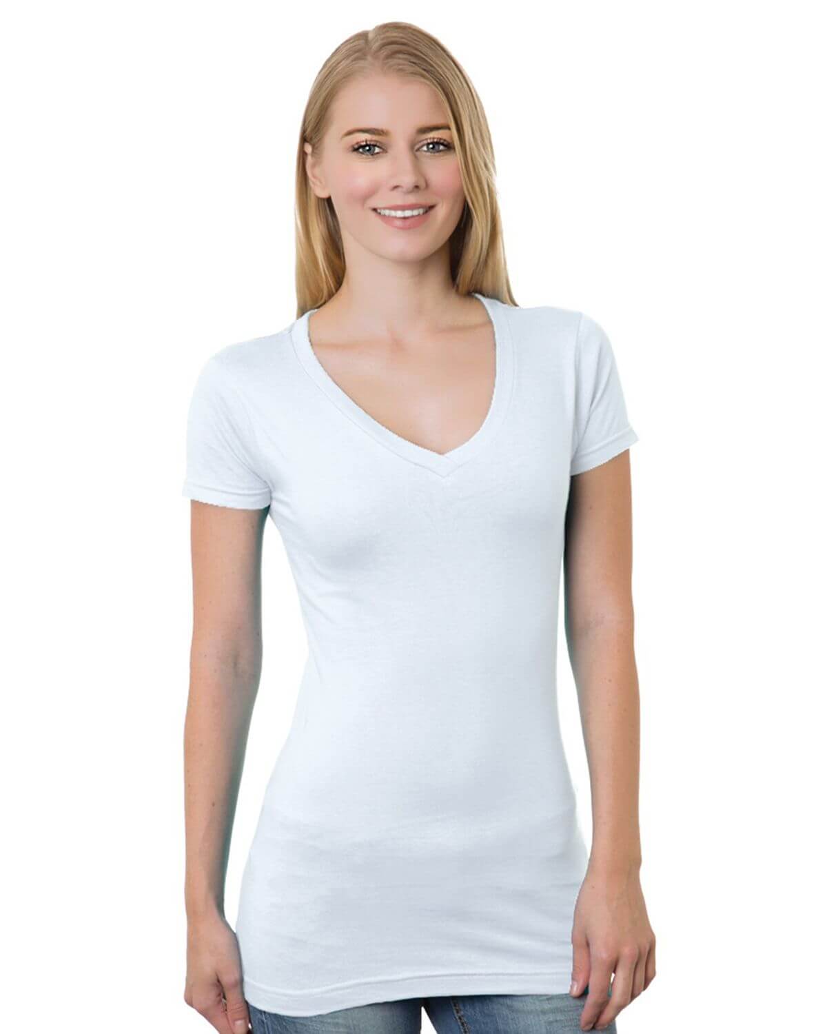 3407 Bayside Womens USA-Made V-Neck Tee Zoom Image
