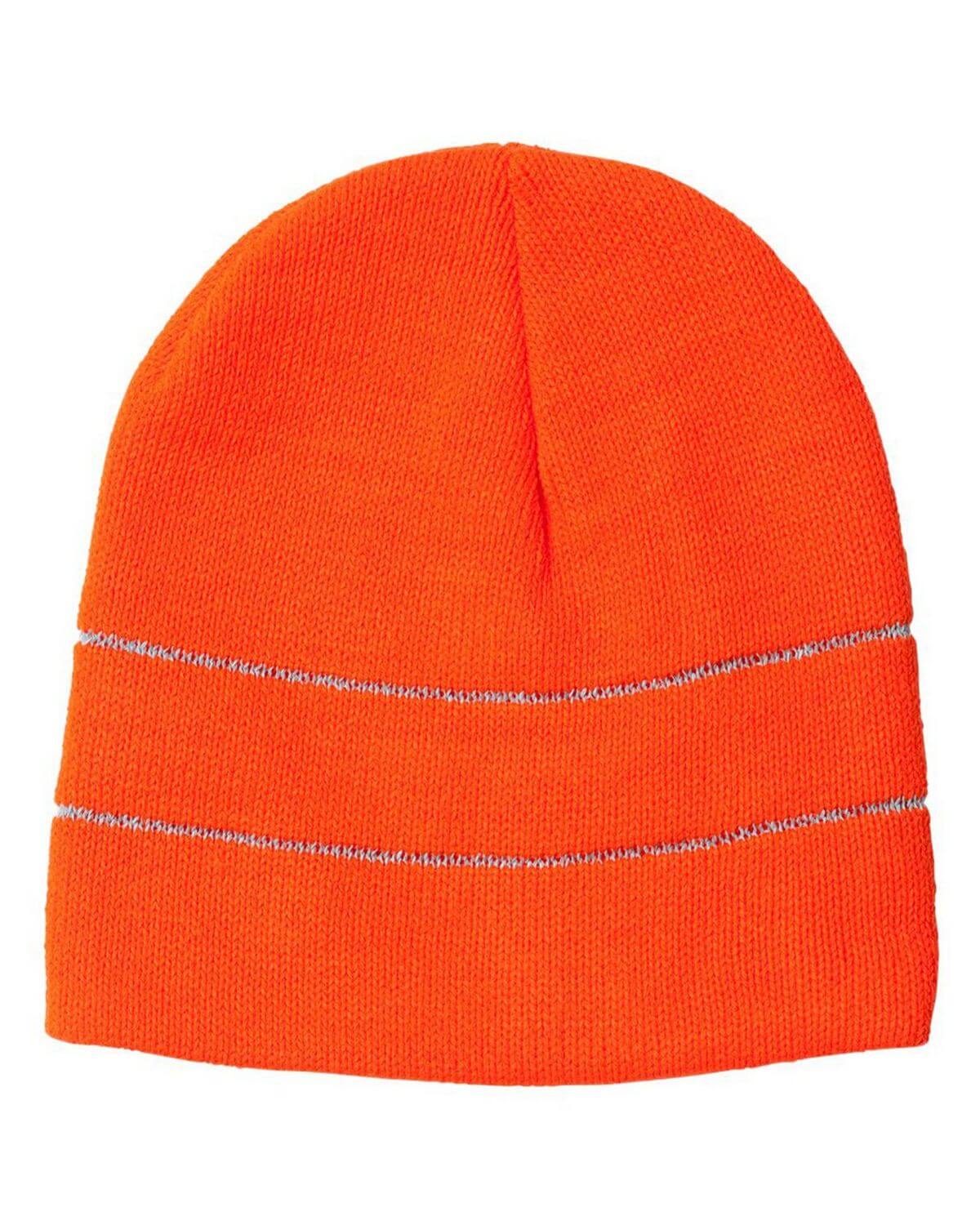 3715 Bayside USA-Made Safety Knit Beanie with 3M Reflective Thread