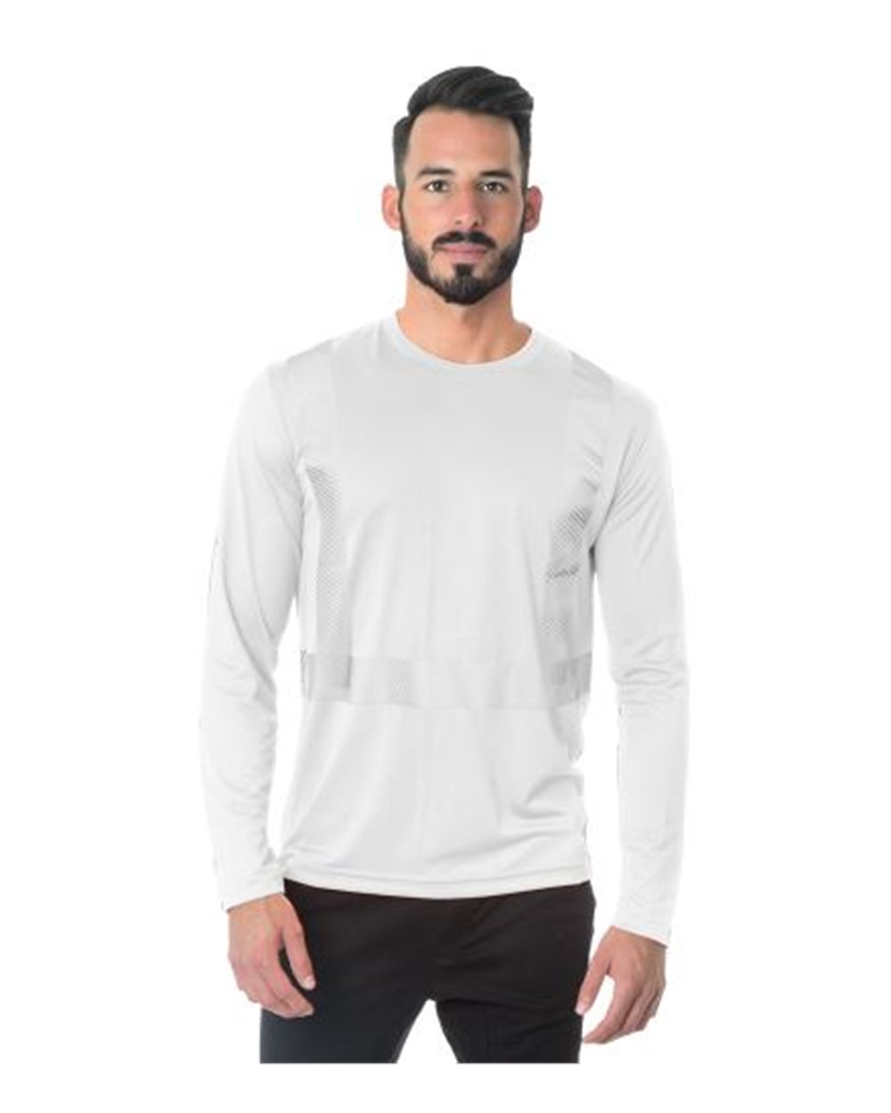 3740 Bayside USA-Made Hi-Visibility Long Sleeve Performance T-Shirt Segmented Tape