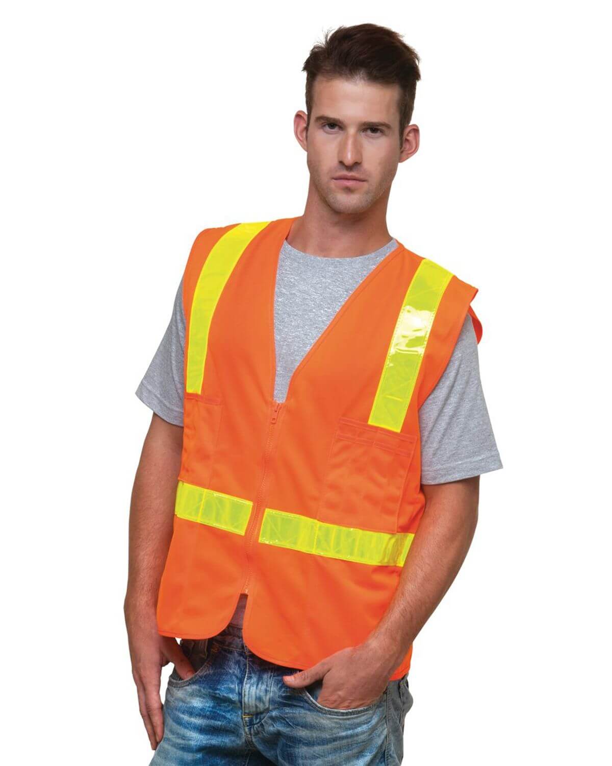 3786 Bayside USA-Made ANSI Solid Surveyors Vest Class 2