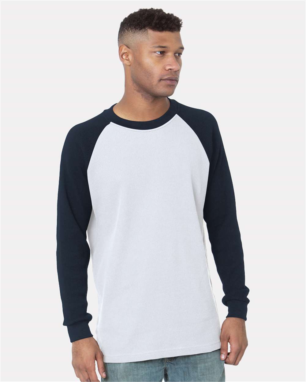 8211 Bayside Heavyweight Waffle Knit Thermal Raglan