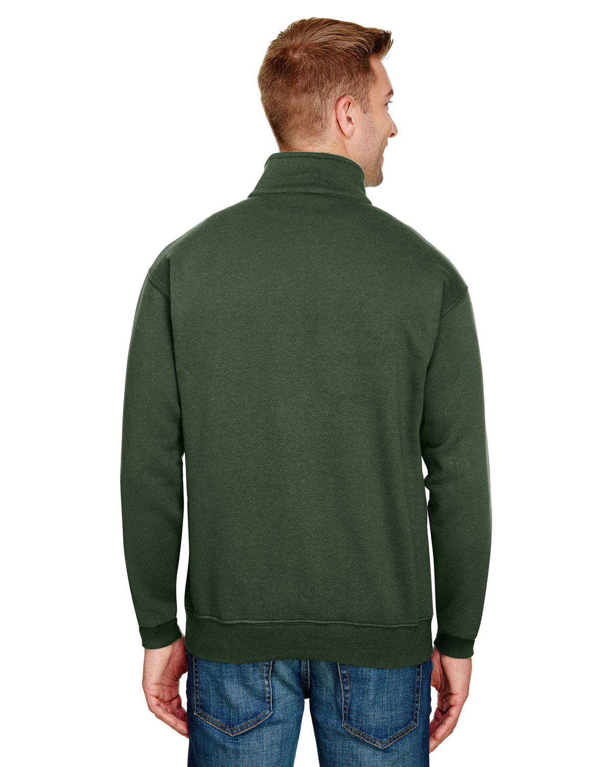 BA920 Bayside Unisex 9.5 oz., 80/20 Quarter-Zip Pullover Sweatshirt - Back Image