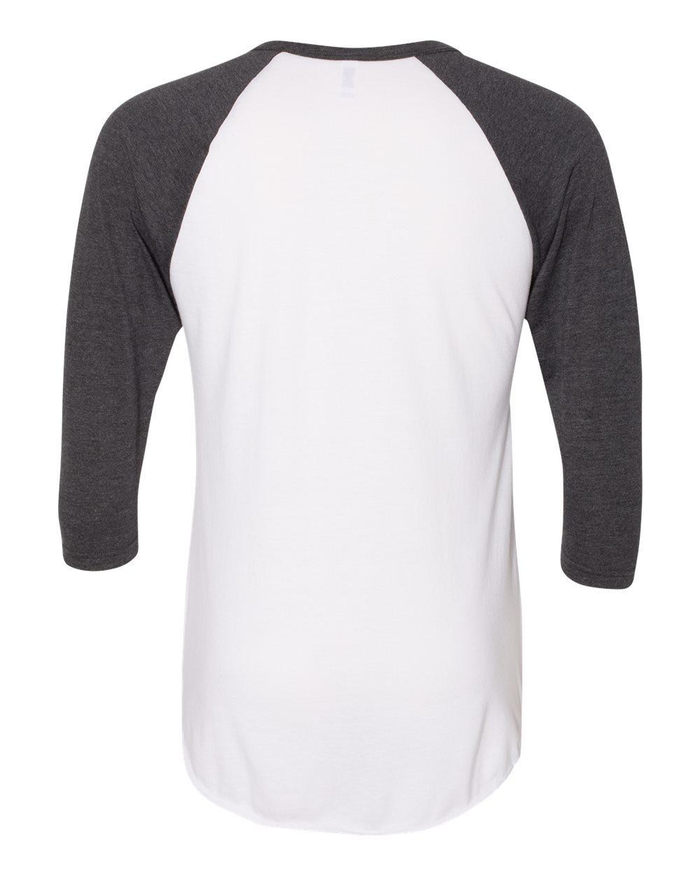 BB453W American Apparel Unisex Poly-Cotton 3/4-Sleeve Raglan T-Shirt - Back Image