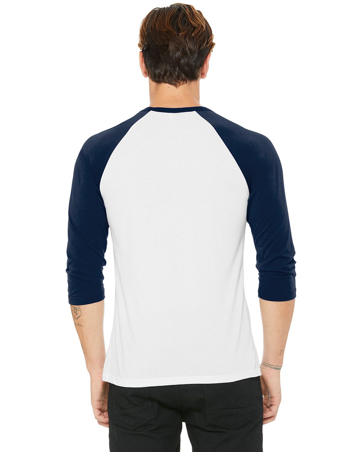 BC3200 Bella + Canvas BELLA+CANVAS Unisex 3/4-Sleeve Baseball Tee. BC3200 Bella + Canvas BELLA+CANVAS Unisex 3/4-Sleeve Baseball Tee. - Back Image