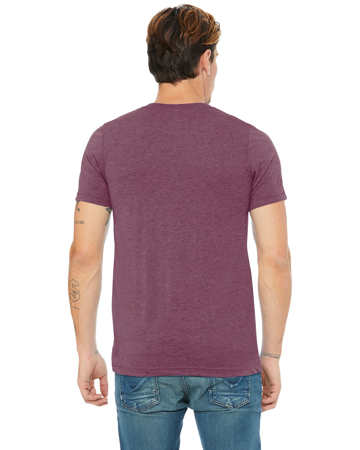 BC3415 Bella + Canvas BELLA+CANVAS Unisex Triblend Short Sleeve V-Neck Te. - Back Image