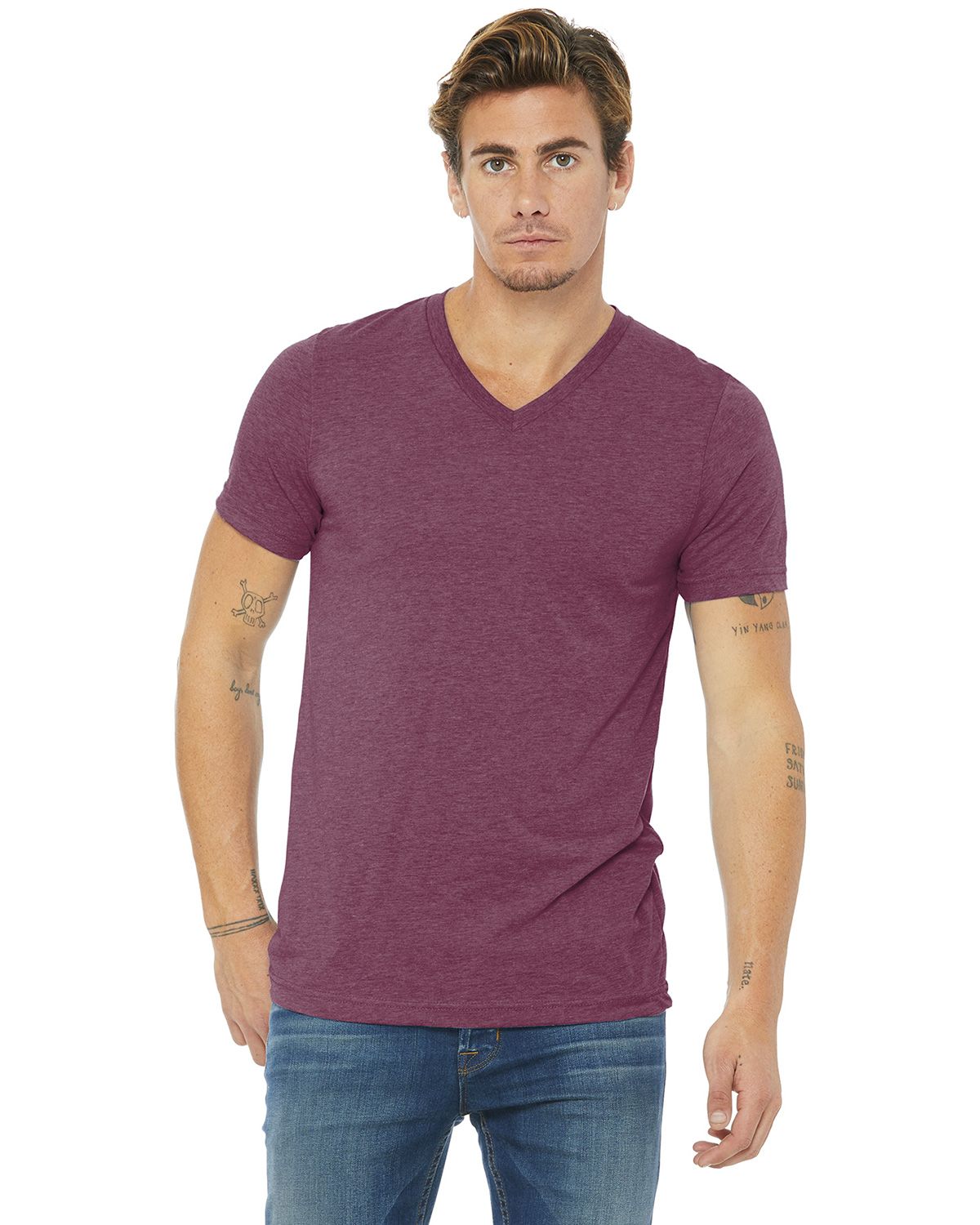 BC3415 Bella + Canvas BELLA+CANVAS Unisex Triblend Short Sleeve V-Neck Te.