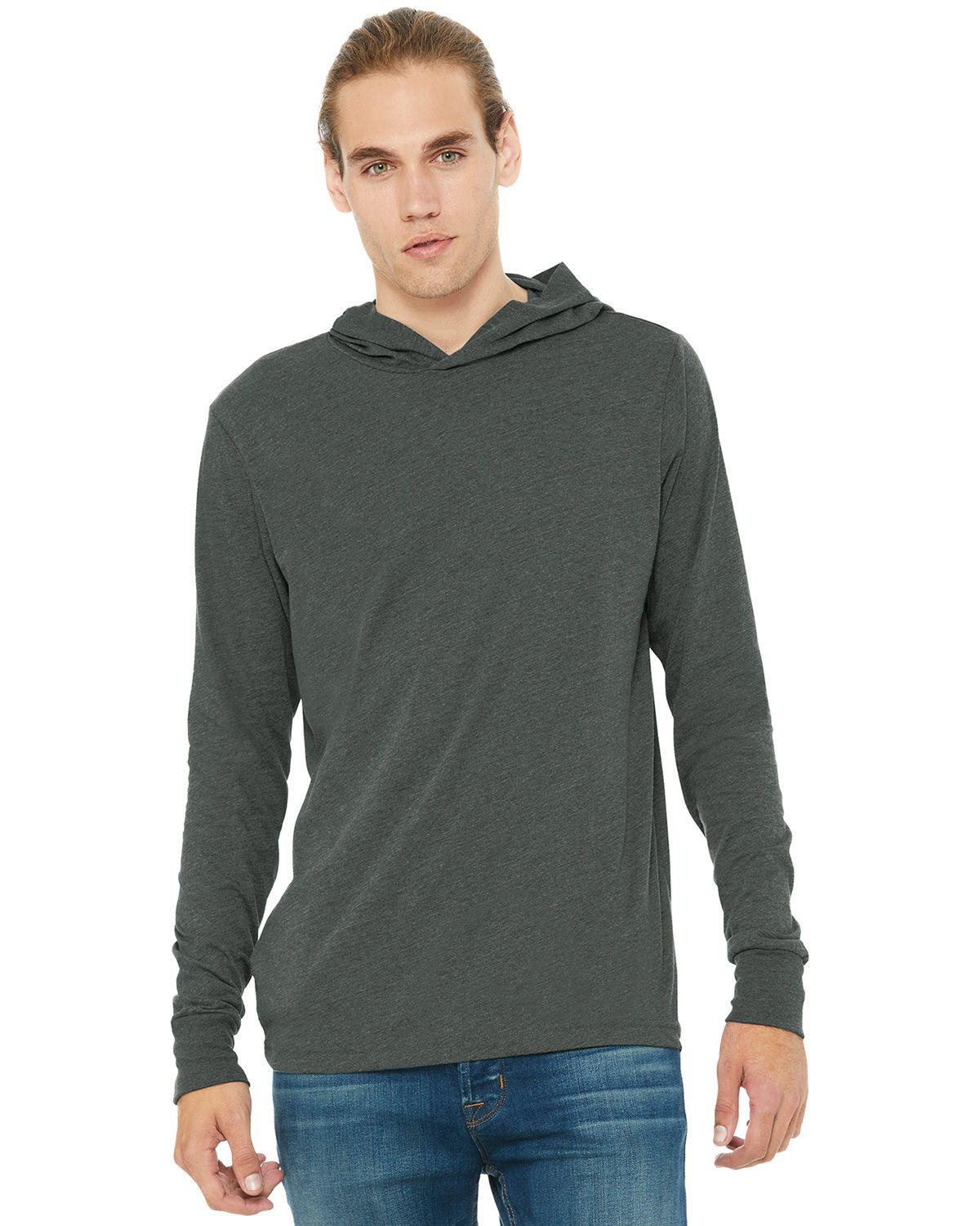 BC3512 Bella + Canvas BELLA+CANVAS Unisex Jersey Long Sleeve Hoodie. Zoom Image