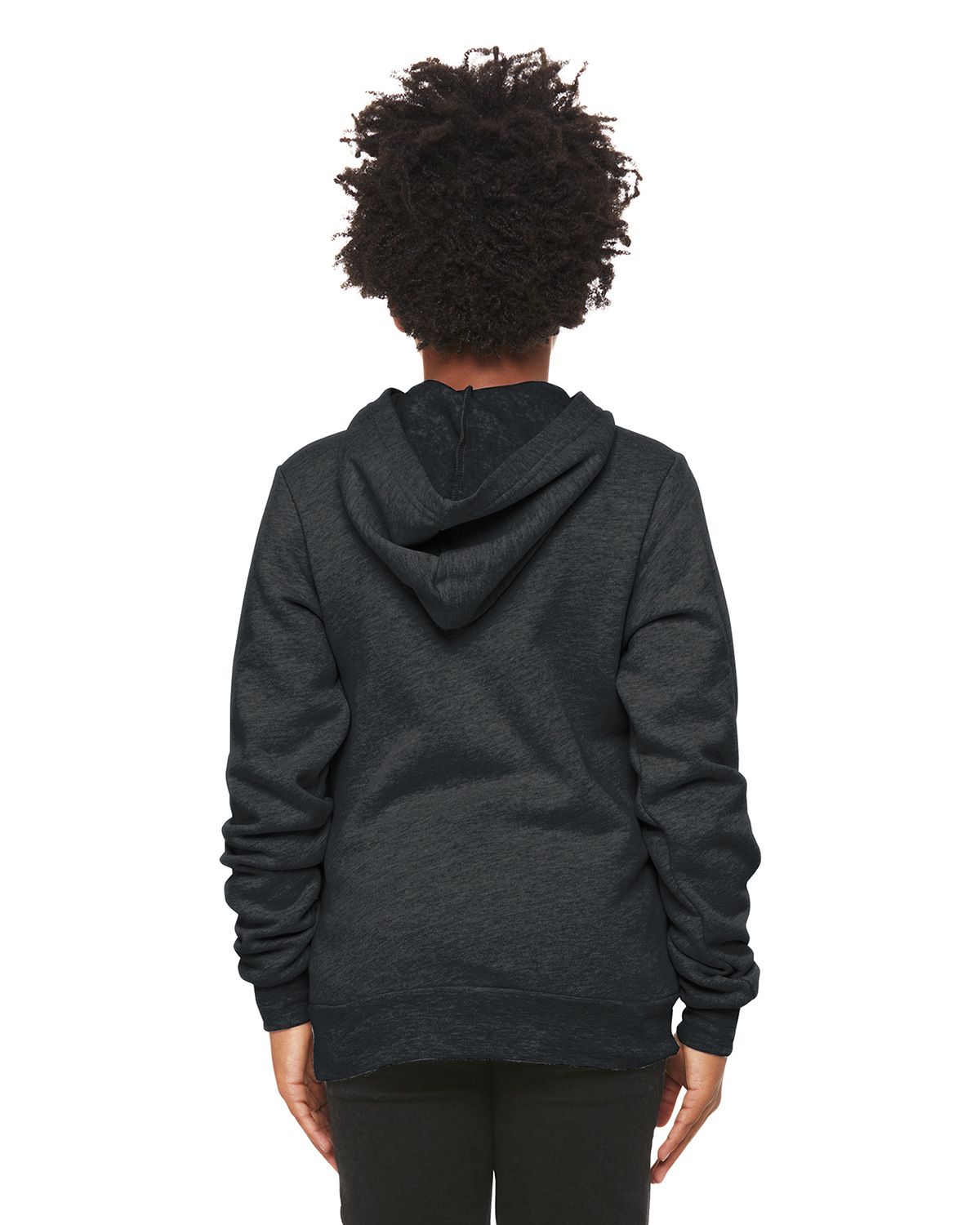 BC3719Y Bella + Canvas BELLA+CANVAS Youth Sponge Fleece Pullover Hoodie - Back Image