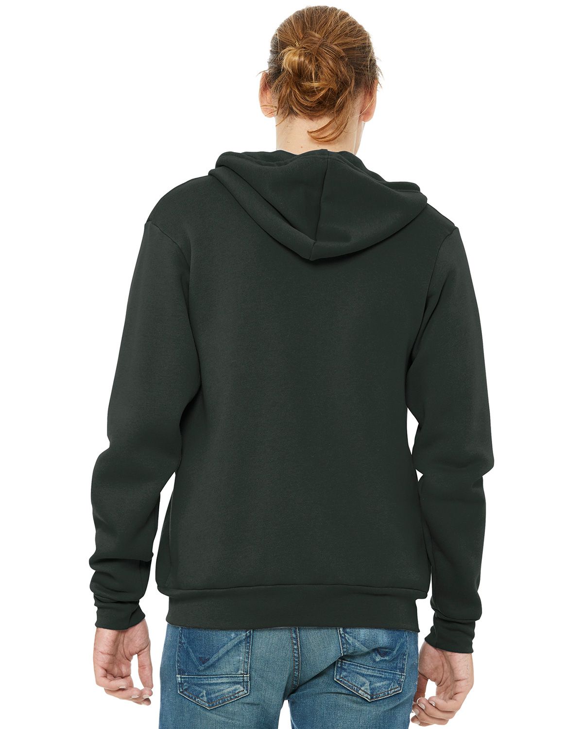 BC3739 Bella + Canvas BELLA+CANVAS Unisex Sponge Fleece Full-Zip Hoodie. BC3739 Bella + Canvas BELLA+CANVAS Unisex Sponge Fleece Full-Zip Hoodie. - Back Image