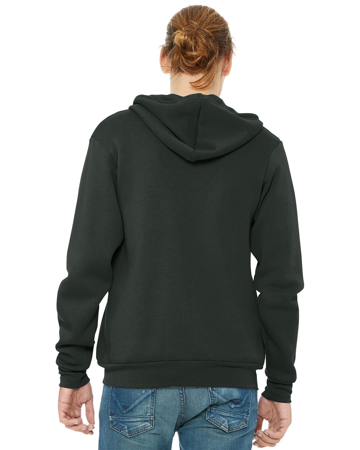 BC3739 Bella + Canvas BELLA+CANVAS Unisex Sponge Fleece Full-Zip Hoodie. BC3739 Bella + Canvas BELLA+CANVAS Unisex Sponge Fleece Full-Zip Hoodie. - Back Image