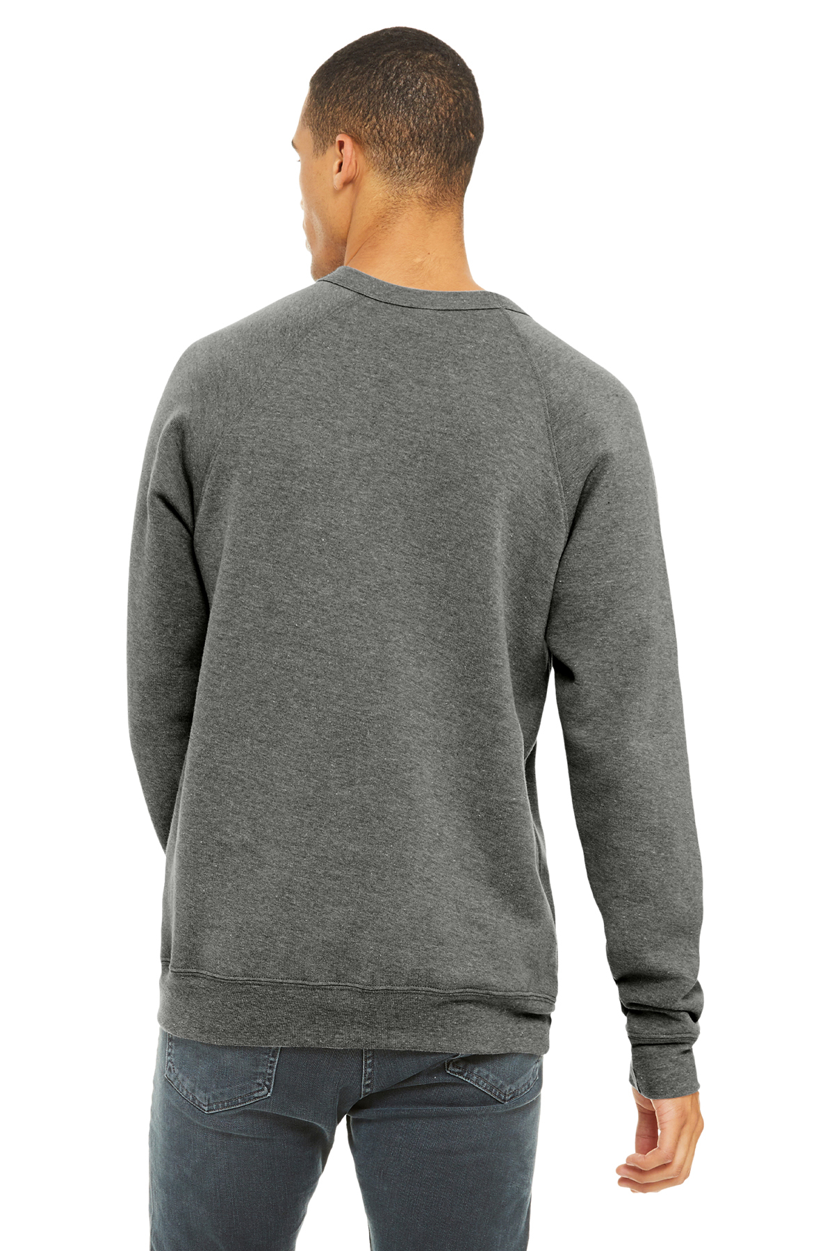 BC3901 Bella + Canvas BELLA+CANVAS Unisex Sponge Fleece Raglan Sweatshirt. - Back Image