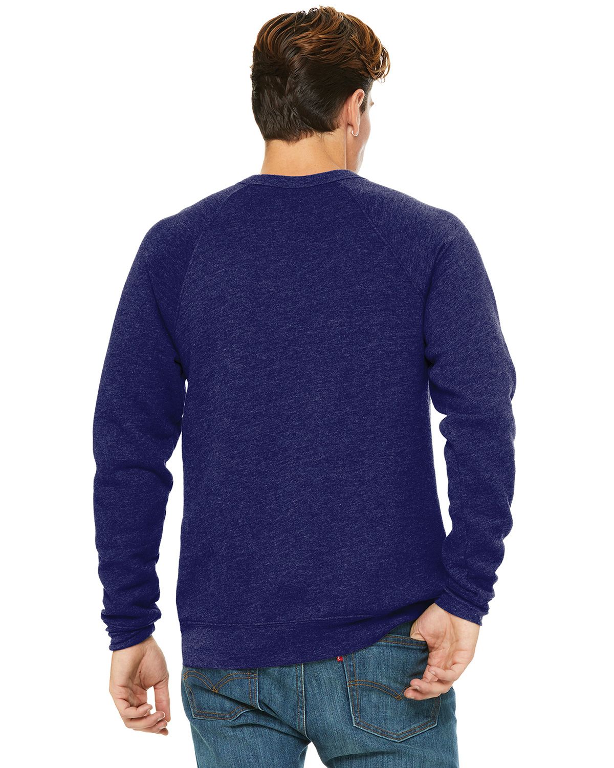 BC3901 Bella + Canvas BELLA+CANVAS Unisex Sponge Fleece Raglan Sweatshirt. - Back Image