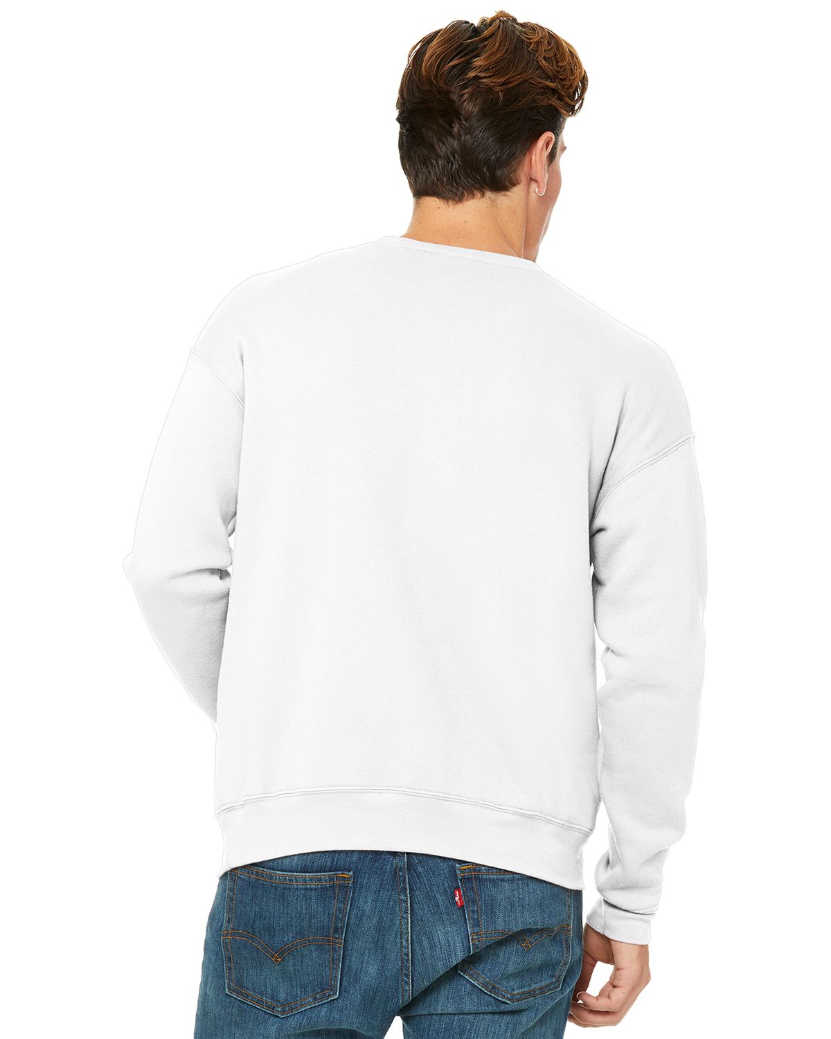 BC3945 Bella + Canvas BELLA+CANVAS Unisex Sponge Fleece Drop Shoulder Sweatshirt. - Back Image