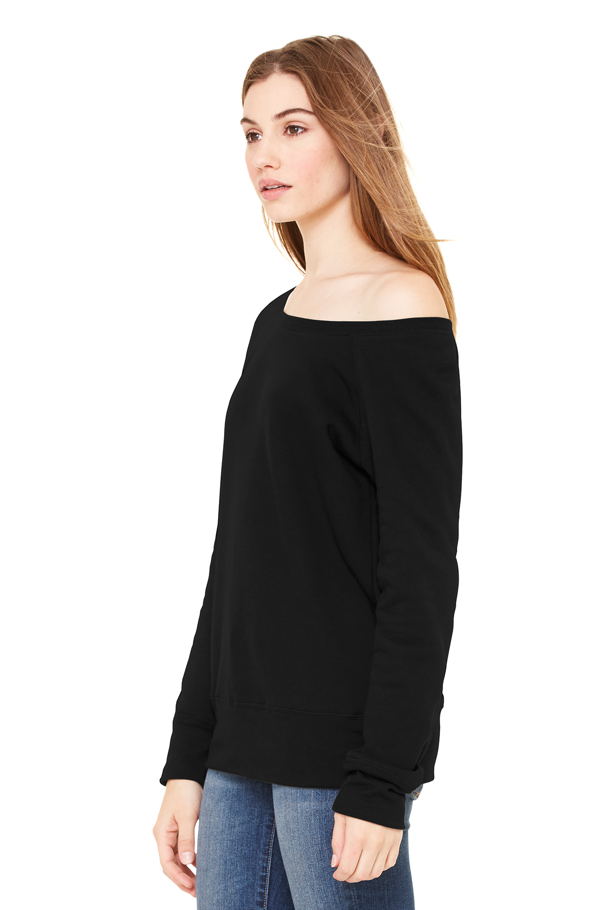 BC7501 Bella + Canvas BELLA+CANVAS Womens Sponge Fleece Wide-Neck Sweatshirt. - Siide Image