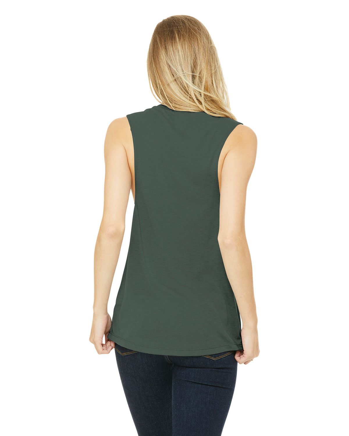 BC8803 Bella + Canvas BELLA+CANVAS Womens Flowy Scoop Muscle Tank. - Back Image