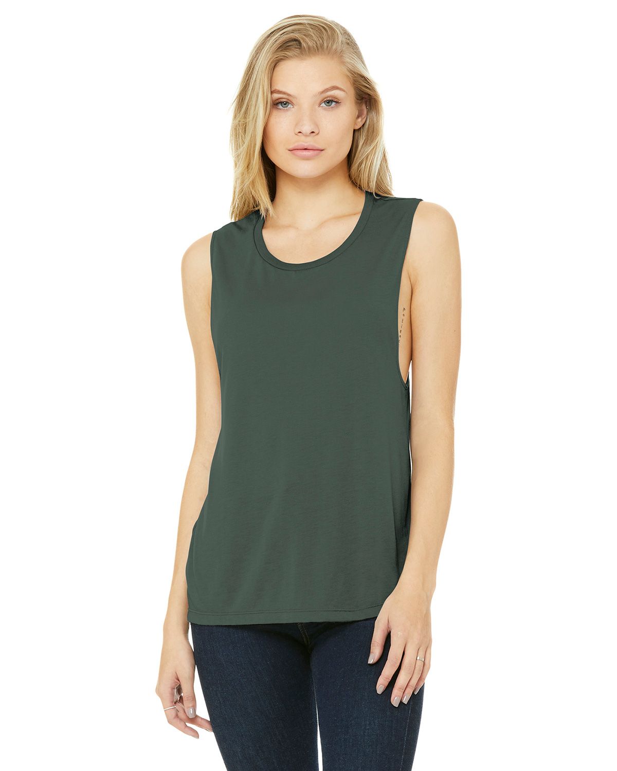BC8803 Bella + Canvas BELLA+CANVAS Womens Flowy Scoop Muscle Tank.