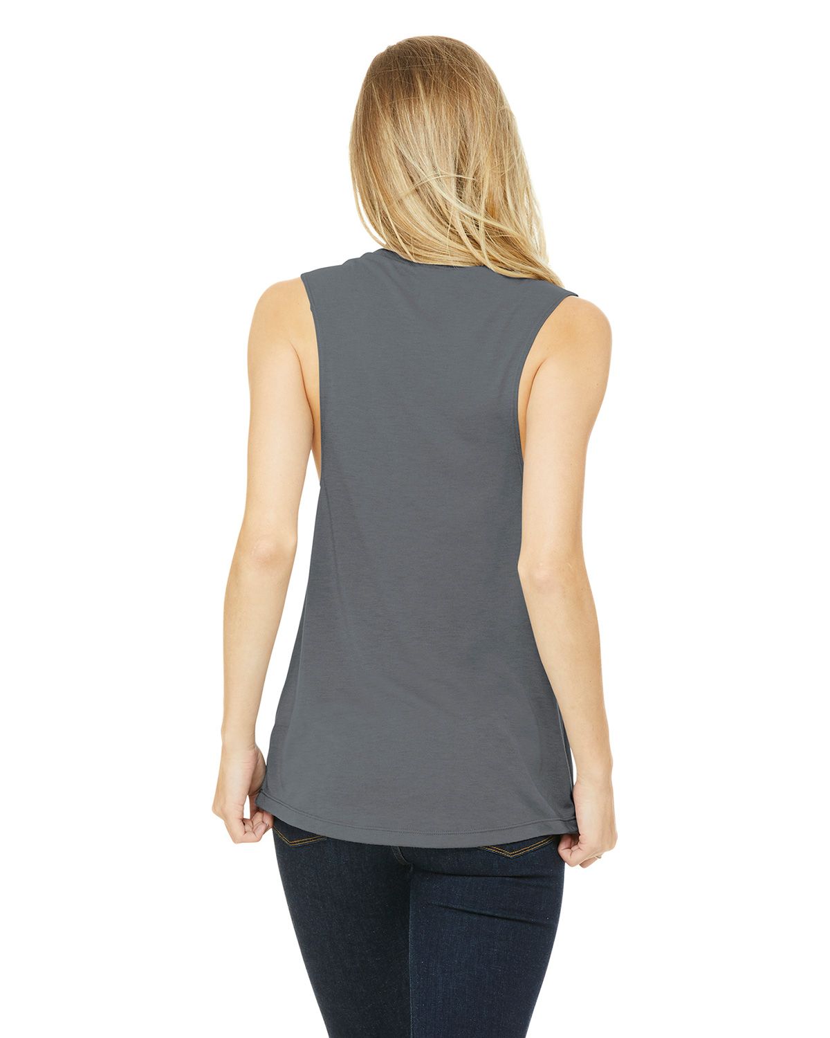 BC8803 Bella + Canvas BELLA+CANVAS Womens Flowy Scoop Muscle Tank. - Back Image