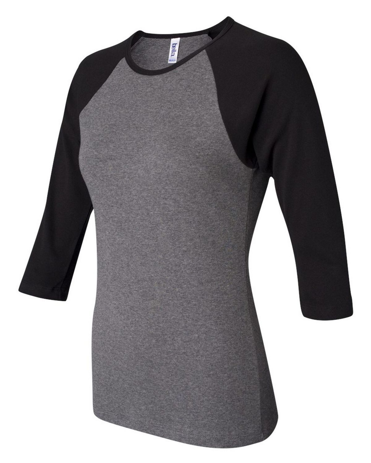2000 Bella + Canvas Women’s 1X1 Baby Rib Raglan Three-Quarter Sleeve Tee - Siide Image