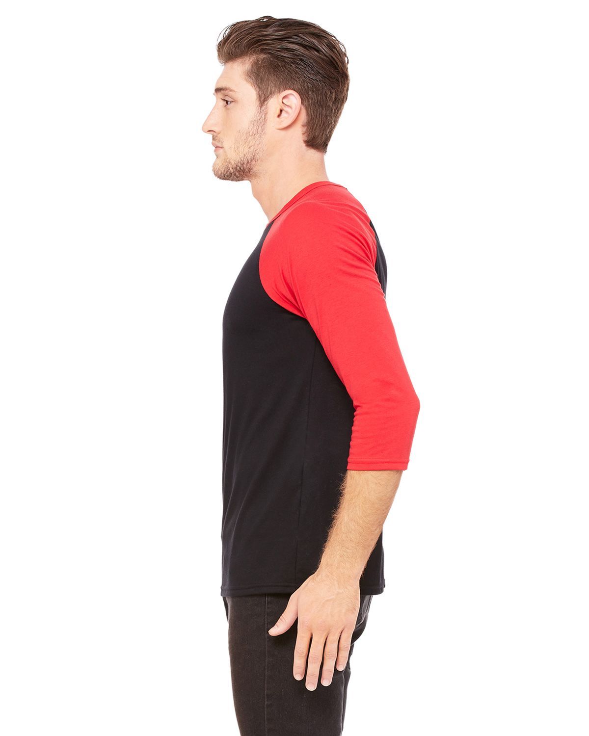 Bella + Canvas Embroidery 3200 Unisex 3/4 Sleeve Baseball Tee Bella + Canvas Embroidery 3200 Unisex 3/4 Sleeve Baseball Tee - Siide Image