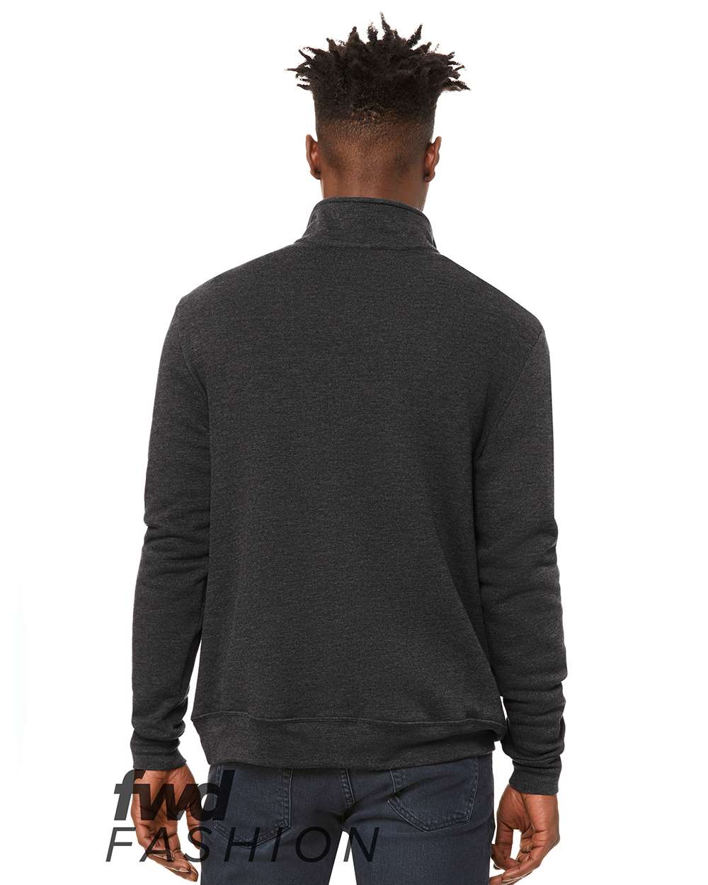 3740 Bella + Canvas FWD Fashion Unisex Quarter Zip Pullover Fleece 3740 Bella + Canvas FWD Fashion Unisex Quarter Zip Pullover Fleece - Back Image